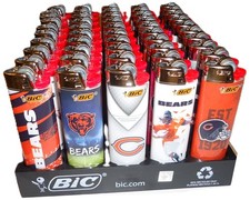 Bic Chicago Bears NFL Football Disposable Lighters 50 Count Tray 8 Mix Designs picture