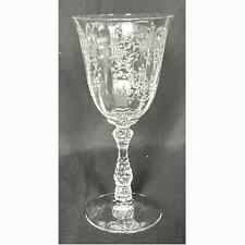 Fostoria Antique Meadow Rose Clear Etch # 328 Water Goblet-7 5/8
