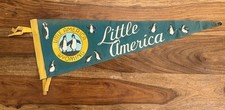 Vintage Little America Wyoming Felt Pennant Penguins Roadside Souvenir picture