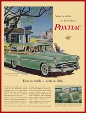 1954 Pontiac Chieftain Deluxe Station Wagon NEW METAL SIGN: 12x16