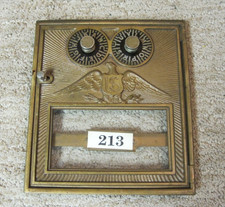 Corbin Brass Post Office Box Door #86 US Flying Eagle Double Dial Mailbox READ picture