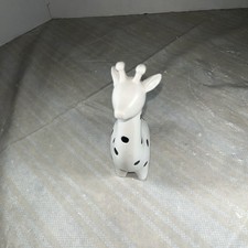 VTG White W/black Spotted Giraffe Figurine 6”T Hand Painted Safari Decor picture