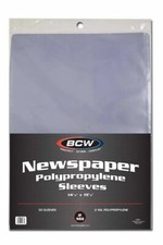 100 (2 Packs) BCW 14x19 Newspaper Sleeves 14 1/8 X 19 1/8 Clear Poly 2 Mil picture