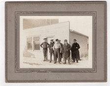 Antique Cabinet Photo Group of Intersting Men outside Cfse or Store c1900 picture