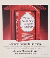 1988 Merriam-Webster Collegiate Dictionary America's Favorite Print Ad picture