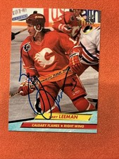 Gary Leeman🔥🔥NHL : 1992-93 Fleer/ Flames🔥🔥Autograph🔥🔥 picture