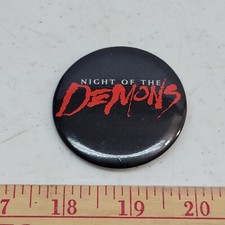 Vintage 1980s Night Of The Demons Movie Promo Pin - Halloween Horror Film Button picture
