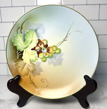 Meito Japan Hand Painted Grape Vine Plate Gold Rim 7.75 inch vintage picture