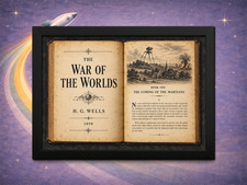 Framed War of the Worlds H G Wells Sci-Fi Book Art Martian Tripod 12x8 picture