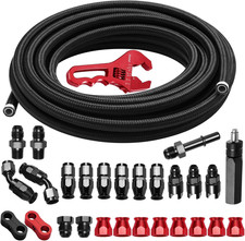 6AN PTFE Fuel Line Kit, 25FT Nylon Braided PTFE Hose & 6AN Fitting picture