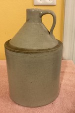 Antiques Stoneware Jug With Handle. 11” Tall.  picture