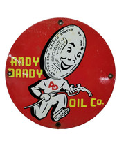 VINTAGE ANDY DANDY PORCELAIN SIGN MOTOR OIL GAS PUMP PLATE CAR TRUCK SERVICE 12