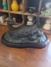 San Pacific Bronze Mama Duck & Ducklings Sculpture Statue picture
