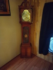 Vintage Grandfather clock Emperor West German Model, Walnut B122/18 - READ picture