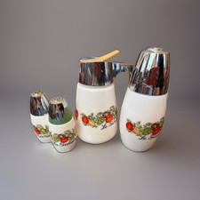 Vintage Gemco Spice of Life Shakers 4pc Salt Pepper Syrup Sugar MISSING PART picture
