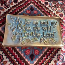 AE Mitchell Art Co Religious Metal Wall Plaque Josh 24:15 As For Me and My House picture