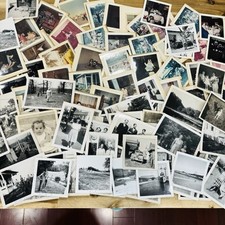 Lot of +/- 190 Vintage Misc Family Photos Parties Kids Cars Landscape Military picture