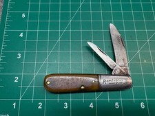 Remington Two Blade Brown Sawcut Bone Barlow Vintage USA Pocket Knife picture