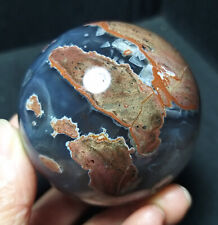 RARE 309g Natural Polished Football Agate Crystal Sphere Ball Healing YWD700 picture