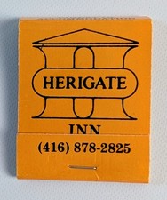 Vintage 1980s Herigate Inn Milton Ontario Canada Hotel Matchbook Matches picture