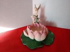 Partylite Fairy Light Tea Light Holder Fairy Garden Lily Pads Tulips Retired HTF picture