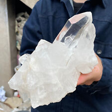 2.9lb Large Natural Clear White Quartz Crystal Cluster Rough Healing Specimen picture
