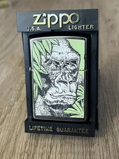 Zippo Early 1992 1st Year Barrett-Smythe Design Endangered Animals Gorilla picture