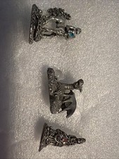 3 CCI Comstock Pewter Centaur Chiron Staff Emerald Green Rhinestone Dragon 80’s picture