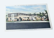 Vintage 1949 Sol Y Mar Apartments Linen Postcard Fort Lauderdale Florida Unused picture