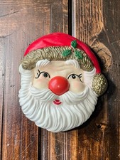 Vintage Lighted Christmas Santa Claus Face Musical Door Ringer VIDEO Works 60’s picture