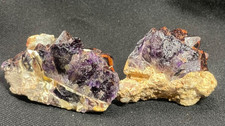 Alien amethyst stunning 2 NOS in quartz in natural formation specimen picture