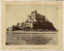 France, Mont Saint-Michel, Côté Nord-Est, ca.1880, vintage albumin print Tirag picture