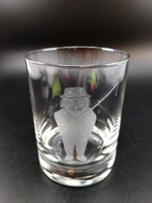 vtg~ABERCROMBIE & FITCH~London Owl Company~THE FISHERMAN~Dbl Old Fashion Glass picture