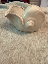 Ivory Ceramic Conch Shell Succulent Planter - Nautical Shell Decor Ocean picture