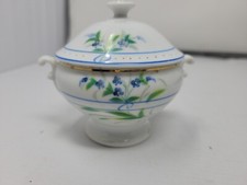 Old Paris Antique Small White, Blue Flowers Sauce Tureen 4.5 by 4 inches picture