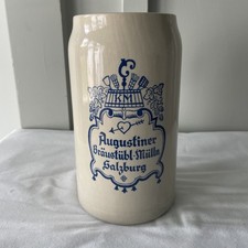 Augustiner Bräustübl-Mülln Salzburg, Austria Stoneware Beer Stein 1.0L UNUSED picture