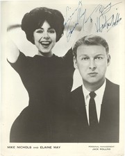 ACTORS, DIRECTORS DUO MIKE NICHOLS & ELAINE MAY, SIGNED VINTAGE STUDIO PHOTO picture