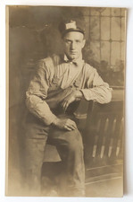 C 1915 OCCUPATIONAL RPPC STUDIO PORTRAIT RAILROAD WORKER MASSACHUSETTS picture