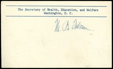 1950's, Signed Card, MARION B. FOLSOM, US SECRETARY OF H.E.W. Under EISENHOWER picture