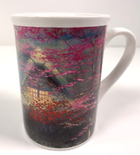 Thomas Kincaid 2003 Coffee Cup Winter Fall Autumn Scene Cottage picture