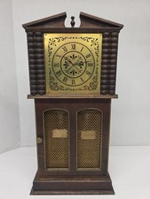 RARE Vintage 1940s Norleans JAPAN Wood Clock Tower Decanter Cabinet  picture