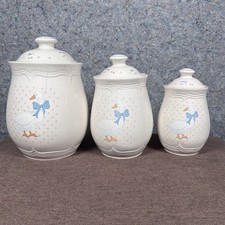 Vintage Tienshan Aunt Rhody Goose Canister Set 3 Country Cottagecore Grandmacore picture