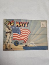 Vintage 1963 US NAVY 18 Fold Out Photos Ships Curt Teich & Co Postcard Rare  picture