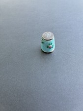 VINTAGE Guilloche Enamel STERLING SILVER Thimble picture