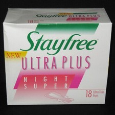 Vintage 1991 Vintage Stayfree Ultra Plus Night Super 18 Pads 1990s Feminine Prop picture