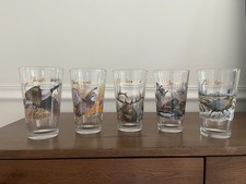 Set Of 5 Vintage 1999 Budweiser Wildlife Series Beer Glasses Elk Quail Pheasant picture
