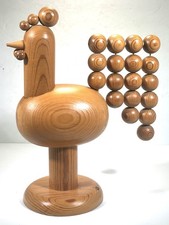 Vtg 60’s AARIKKA FInland Wooden Chicken Rooster Folk Art Sculpture • MCM Decor picture