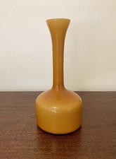 Vintage Scandinavian Amber Cased Glass Vase, Lindshammar By Gunmar Ander picture