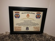 56TH FIELD ARTILLERY 'PERSHING' BRIGADE - COA / (COMMEMORATIVE CERTIFICATE) picture