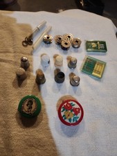 Vtg Sewing Notions Lot Thimbles W Germany Tape Measure Ruler  picture